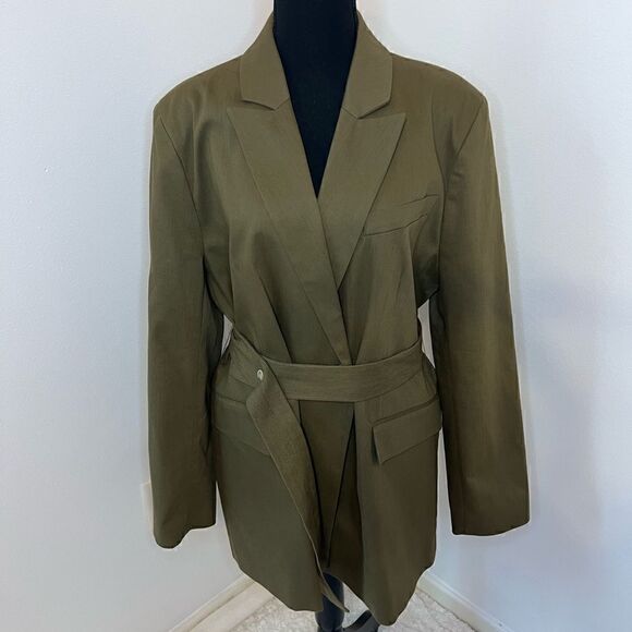 Top Shop Green Blazer NWT Size 12 - Picture 2 of 7